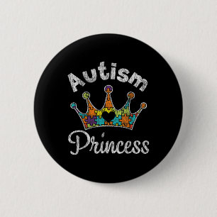 Autismus Prinzessin Tochter Familie Autismus-Bewus Button