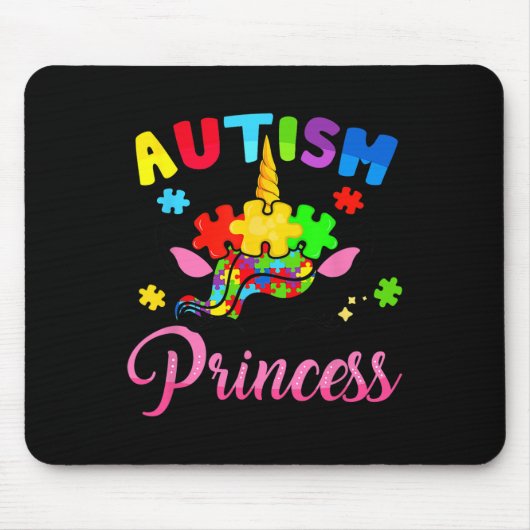Autismus Prinzessin Unicorn Autismus Bewusstsein K Mousepad (Vorne)