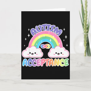 Autismus Pro-Akzeptanz-Regenbogen mit Unendlichkei Karte