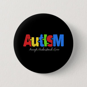 Autismus Puzzle akzeptieren Liebe Autismus Awaren Button