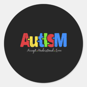 Autismus Puzzle akzeptieren Liebe Autismus Awaren Runder Aufkleber