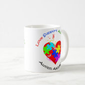 Autismus Puzzle am Herzen Kaffeetasse (VorderseiteRechts)