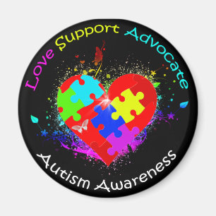 Autismus Puzzle am Herzen Magnet