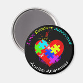 Autismus Puzzle am Herzen Magnet (Vorderseite/Rückseite)