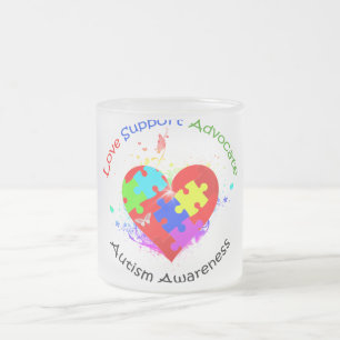 Autismus Puzzle am Herzen Mattglastasse