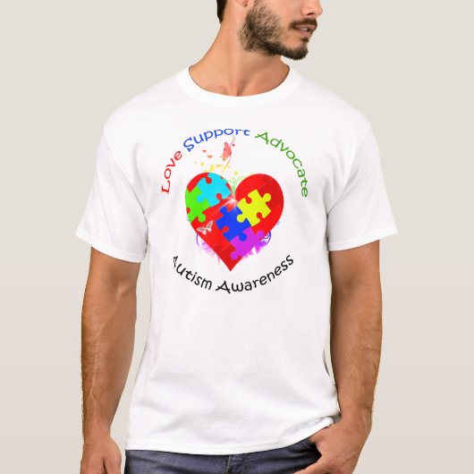 Autismus Puzzle am Herzen T-Shirt (Vorderseite)