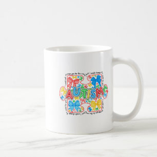 Autismus-Puzzle Coquette Schleife Band Autismus-Be Kaffeetasse