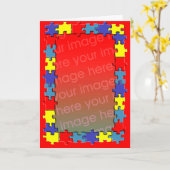 Autismus Puzzle Foto Frame Grußkarte Karte (Gelbe Blume)