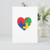 Autismus Puzzle Herz Dankeskarte (Stehend Vorderseite)