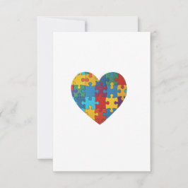 Autismus Puzzle Herz Dankeskarte