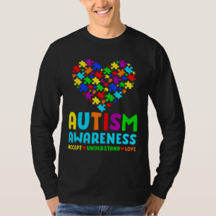Autismus Puzzle Herz Liebe Akzeptieren Autismus ve T-Shirt