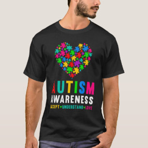 Autismus Puzzle Herz Liebe Akzeptieren Autismus ve T-Shirt
