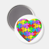 Autismus Puzzle Herz Magnet (Vorderseite/Rückseite)