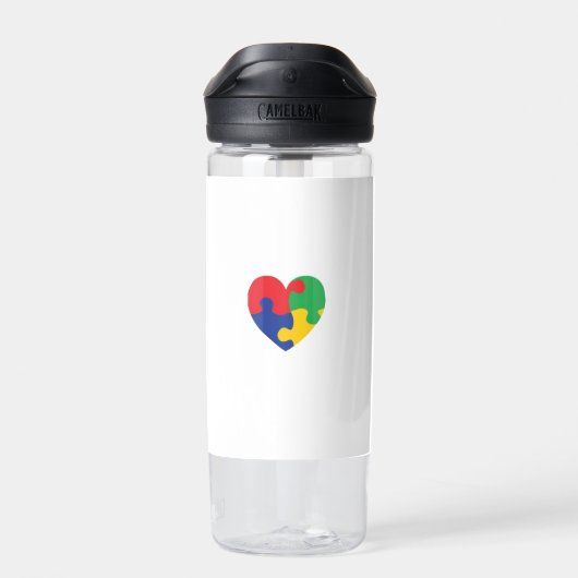 Autismus Puzzle Herzwasser Flasche (Rückseite)