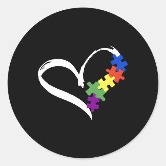 Autismus Puzzle Liebe Autismus Bewusstsein für Runder Aufkleber (Vorderseite)