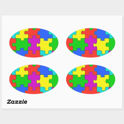 Autismus-Puzzle-Liebe Ovaler Aufkleber (Blatt)