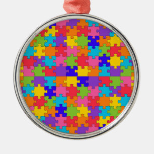 Autismus-Puzzle Ornament Aus Metall