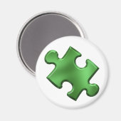 Autismus Puzzle Piece Green Magnet (Vorderseite/Rückseite)