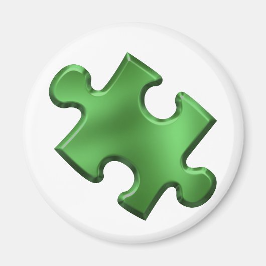 Autismus Puzzle Piece Green Magnet (Vorne)
