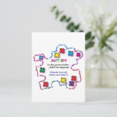 Autismus Puzzle Piece Postkarte (Stehend Vorderseite)