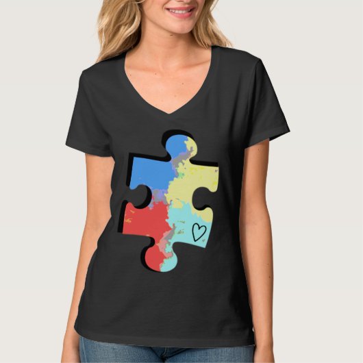 Autismus Puzzle Piece T-Shirt (Vorderseite)