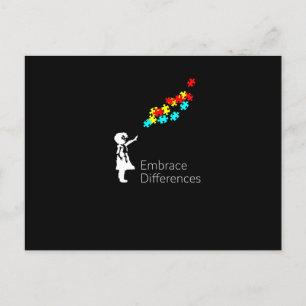 Autismus Puzzle Piece Tshirt Autistische Bewusstse Ankündigungspostkarte