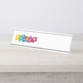 Autismus-Puzzle Schreibtischnamensplakette (Vorderseite )