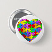 Autismus-Puzzlespiel-Herz Button (Vorne & Hinten)