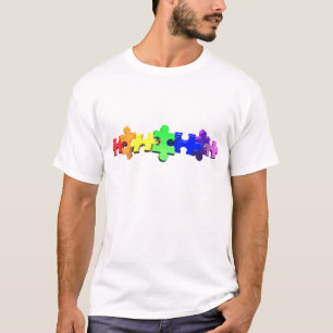 Autismus-Puzzlespiel-Streifen T-Shirt
