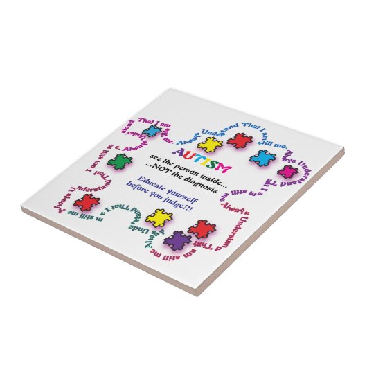 Autismus-Puzzlespiel-Stück Fliese (Seite)