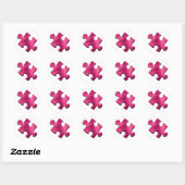 Autismus-Puzzlespiel-Stück-Rosa Runder Aufkleber (Blatt)