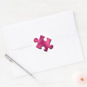 Autismus-Puzzlespiel-Stück-Rosa Runder Aufkleber (Umschlag)