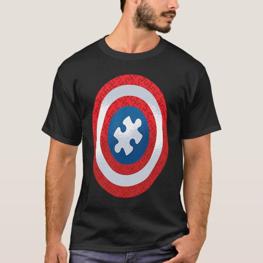 Autismus-Puzzleteil-Schild T-Shirt (Vorderseite)