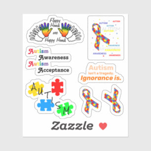 Autismus-Puzzleteil-Set, individuell zugeschnitten Aufkleber