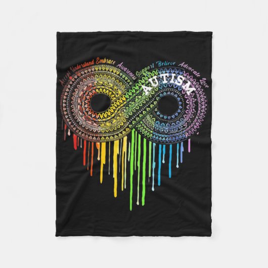 Autismus Rainbow Infinity Symbol Asse Awareness Fleecedecke (Vorderseite)