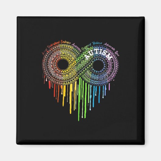 Autismus Rainbow Infinity Symbol Asse Awareness Magnet (Vorne)
