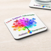 Autismus Rainbow Tree Getränkeuntersetzer (Linke Seite)