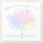 Autismus Rainbow Tree Glasuntersetzer (Rückseite)