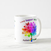 Autismus Rainbow Tree Kaffeetasse (VorderseiteRechts)