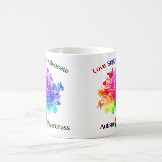 Autismus Rainbow Tree Kaffeetasse (Mittel)