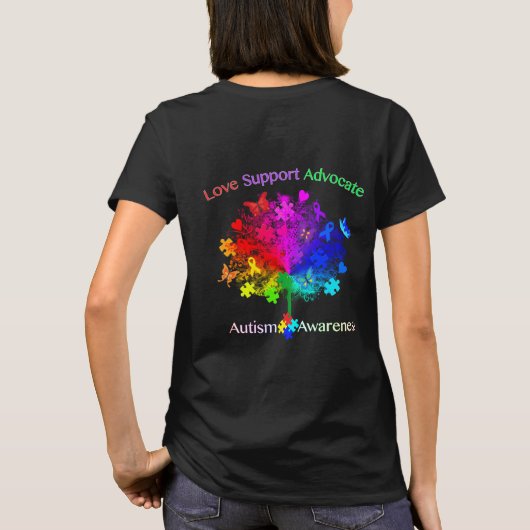 Autismus Rainbow Tree T-Shirt (Rückseite)