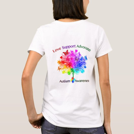 Autismus Rainbow Tree T-Shirt (Rückseite)