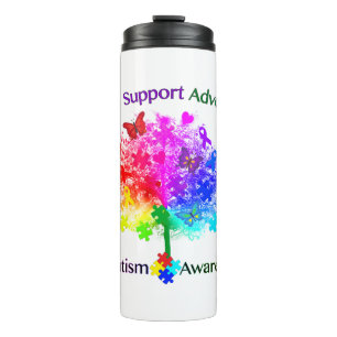 Autismus Rainbow Tree Thermosbecher