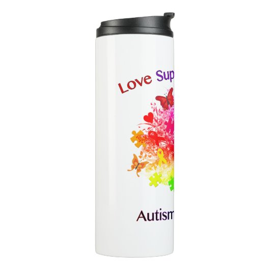Autismus Rainbow Tree Thermosbecher (Nach links gedreht)