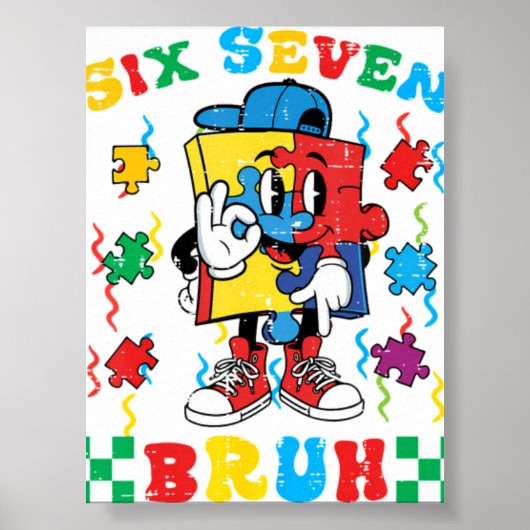 Autismus-Rätsel Sechs Sieben 67 Bru Poster (Vorne)