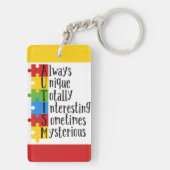 Autismus-Rechteck (beidseitig) Schlüsselanhänger (Rückseite)