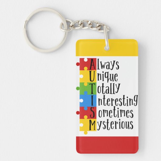 Autismus-Rechteck (beidseitig) Schlüsselanhänger (Vorderseite)