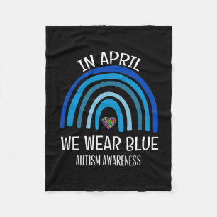Autismus Regenbogen Im April Tragen Wir Blau Autis Fleecedecke