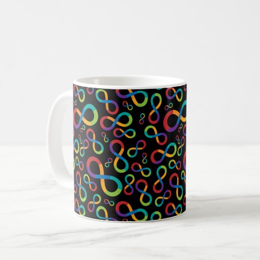 Autismus-Regenbogen-Unendlichkeit Neurodiversity Kaffeetasse (Vorderseite Links)