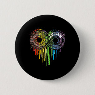 Autismus-Regenbogen-Unendlichkeitssymbol ASD-Bewus Button